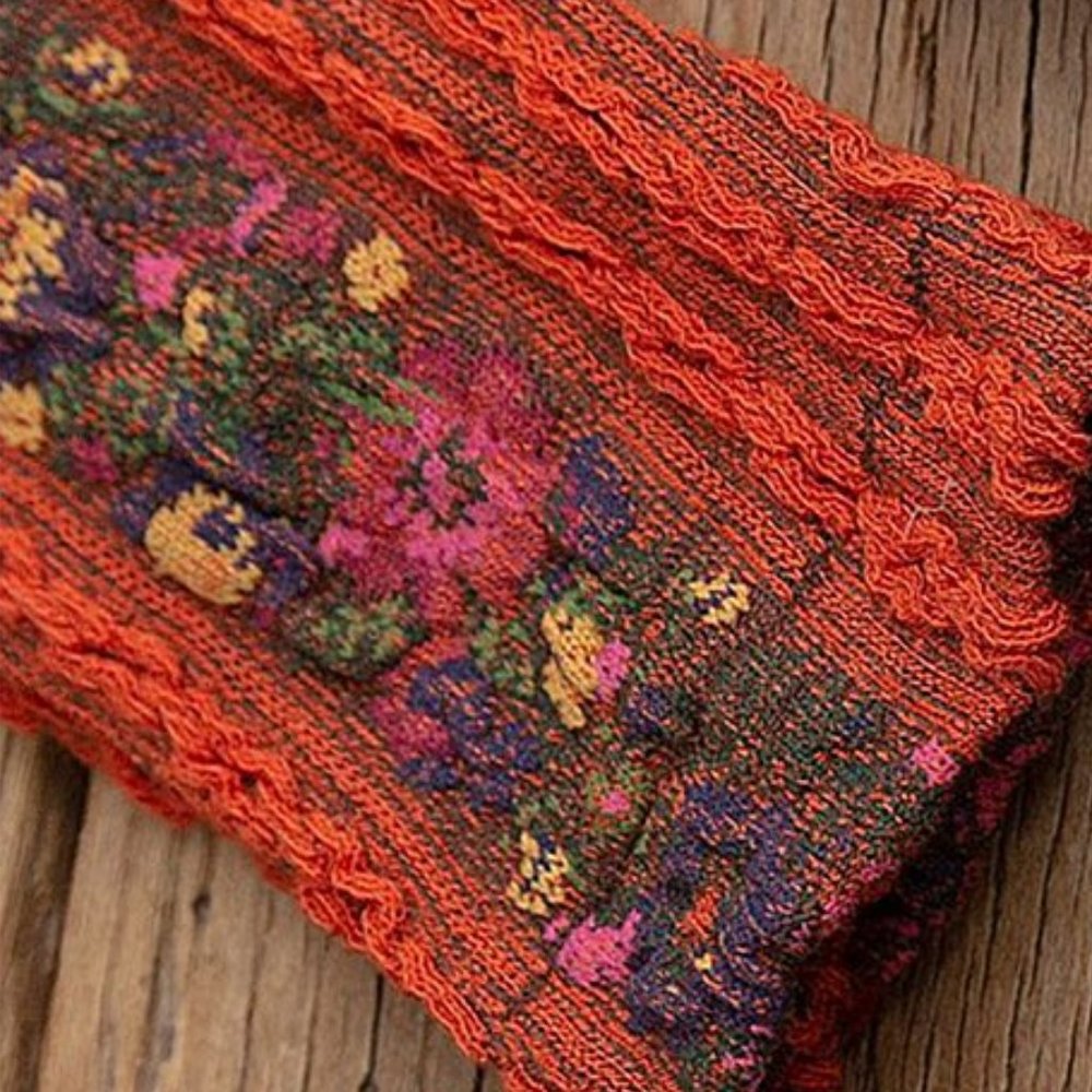 NWT Idowela | Floral Socks - pumpkin